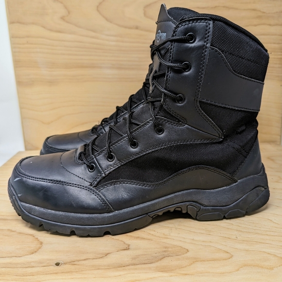 Interceptor Men’s Tactical Boots Lace Up Bike Boots Riding Boots Black Sz 12 - Picture 3 of 7